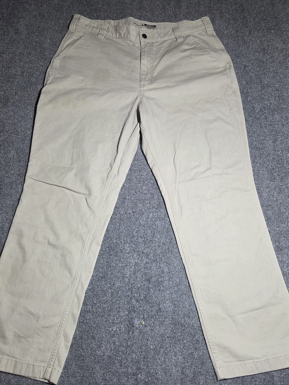 Carhartt Men's Relaxed Fit Canvas Utility Work Pants Beige Khaki 38x30